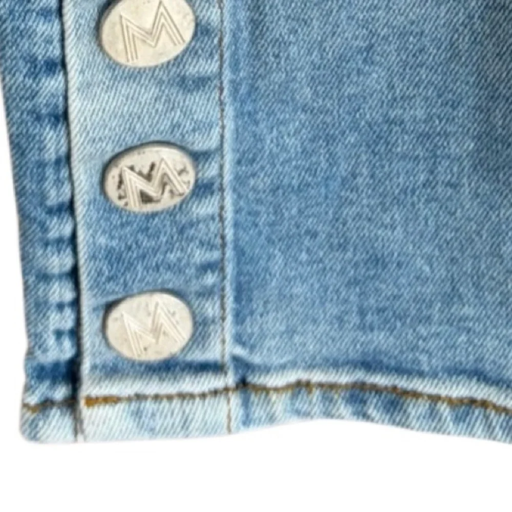 Maje Medium Blue Ankle Button-Hem 5 pocket Crop Jeans size EU 36.